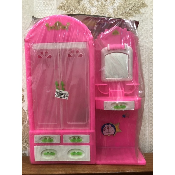 Tủ búp bê nhựa pp, tủ áo + bàn phấn, đồ chơi trẻ em trên 3 tuổi (made in việt nam )