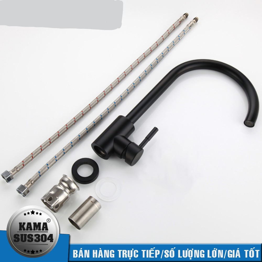 Vòi rửa bát vòi rửa chén nóng lạnh inox 304 Astosi phủ nano đen cao cấp Xoay Bi