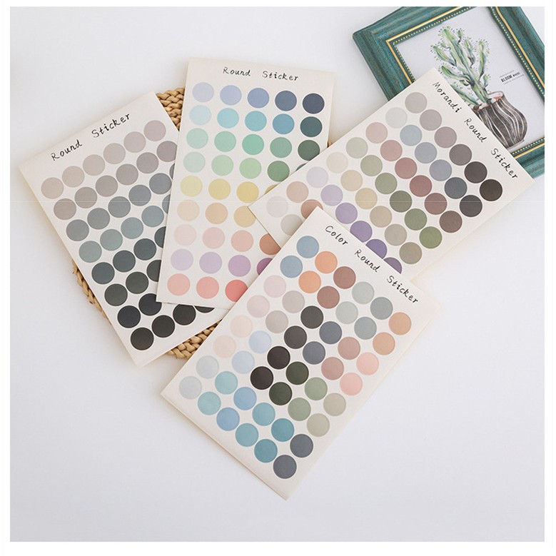 Tấm miếng dán trang trí thiết kế hình tròn đơn giản xinh xắn dành cho nhật ký/ sổ tay ST39