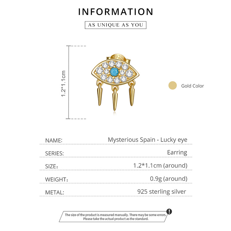 Bông tai Bamoer SCE1138 100% bạc 925 phong cách Tây Ban Nha thời trang dành cho nữ