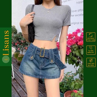 Chân váy jean ngắn body kèm đai CVJ002