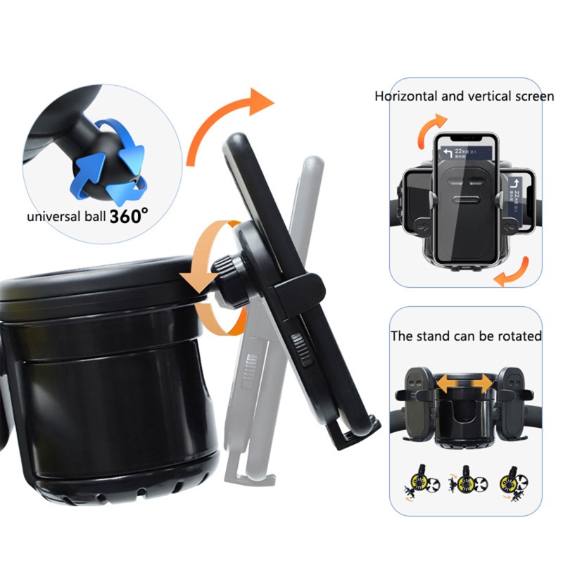 Giá Đỡ Bình Nước / Điện Thoại 3 Trong 1 Gắn Xe Đẩy Em Bé
