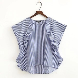 Áo Zara kẻ dây bèo nữ tính chuẩn đến từng cái khuy