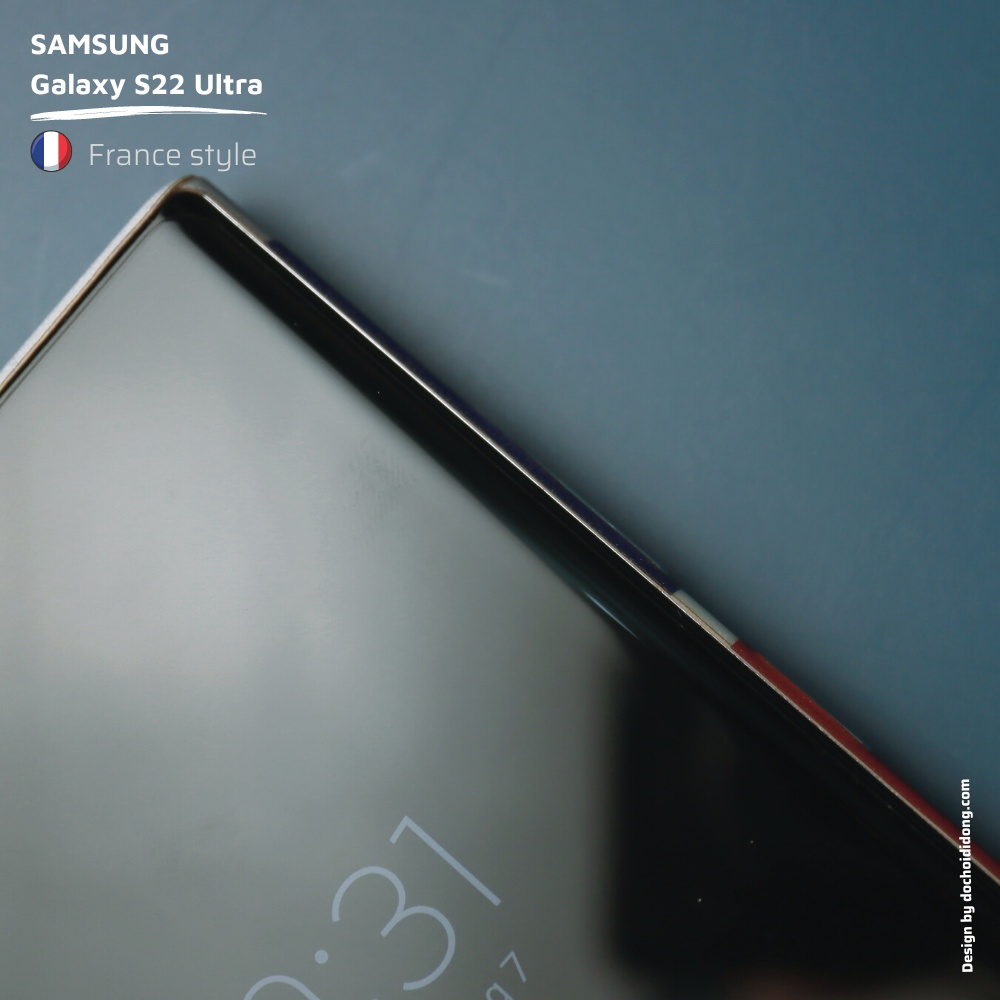 Miếng dán skin France Style cho Samsung S22 Ultra ( skin cờ Pháp )