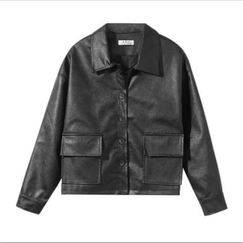 Áo khoác vest blazer da pu cao cấp chuẩn form - Order taobao quảng châu