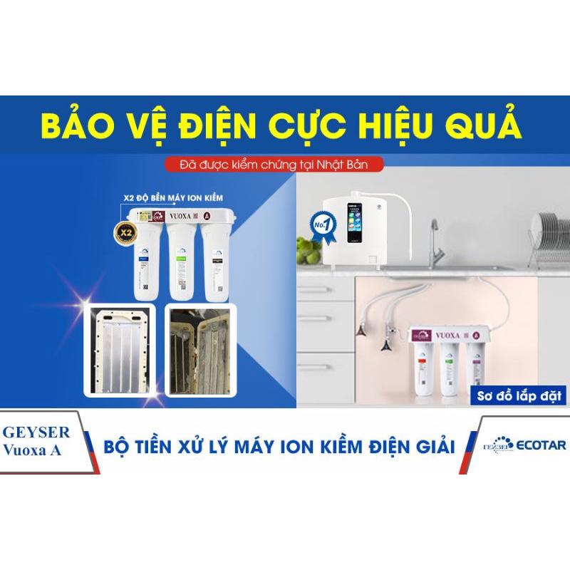 Bộ tiền tiền lọc Geyser Vuoxa A cho máy ion kiềm. Nhập khẩu Nga