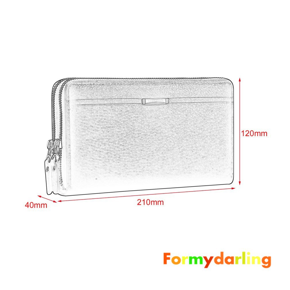 Ví nam dài chất da có khoá kéo