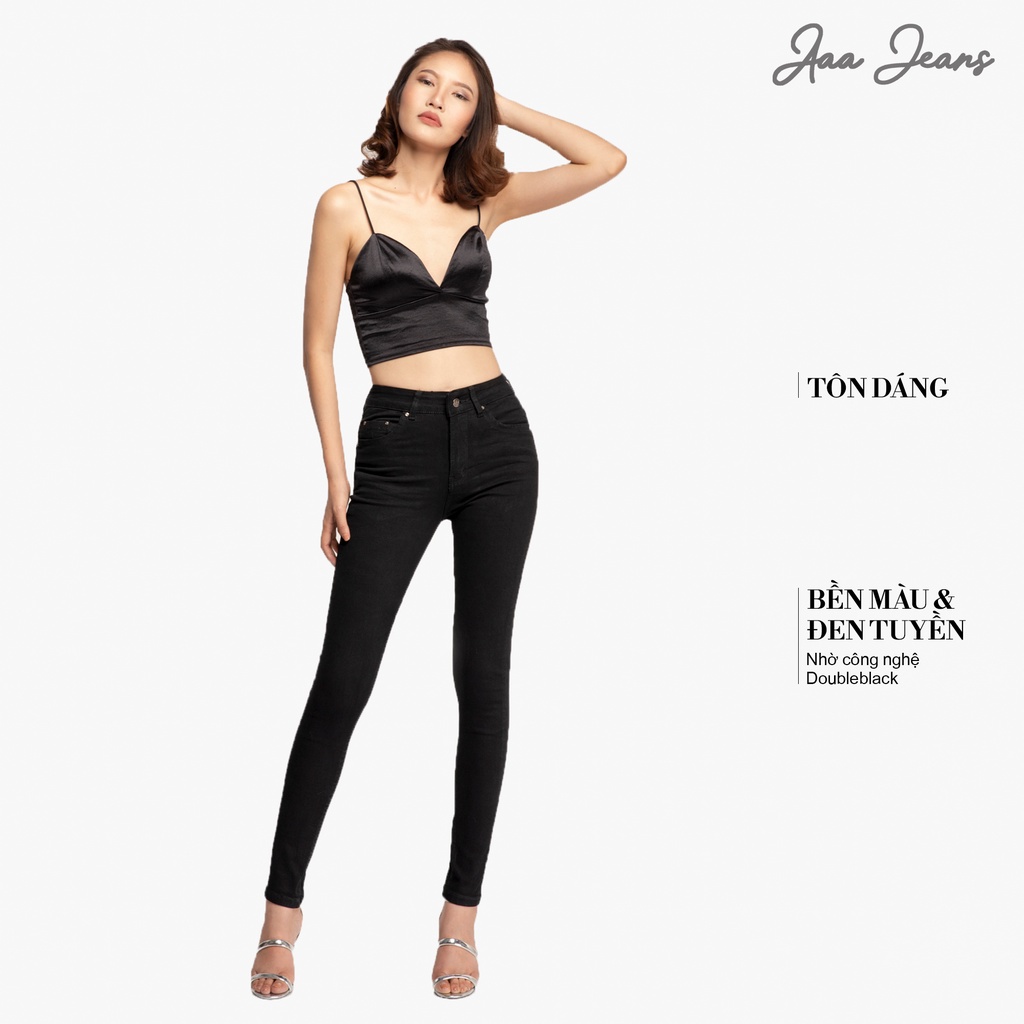 Quần Jean Đen Nữ Lưng Cao Skinny AAA JEANS