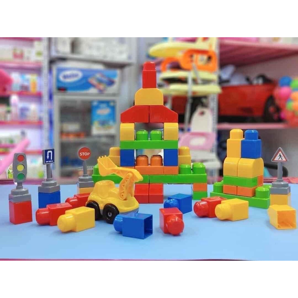 Đồ chơi xếp hình công trình bằng nhựa Nguyên Sinh cao cấp an toàn cho bé