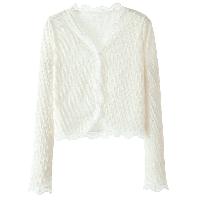 Áo Khoác Cardigan Ren Mỏng Tay Dài Chống Nắng Thời Trang Mùa Hè Cho Nữ