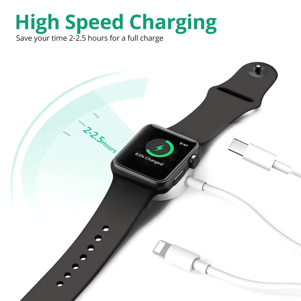 Bộ sạc không dây Guugei 2 trong 1 Type C dành cho IOS Watch USB C Cáp sạc IOS  Cáp đế sạc IOS  Watch