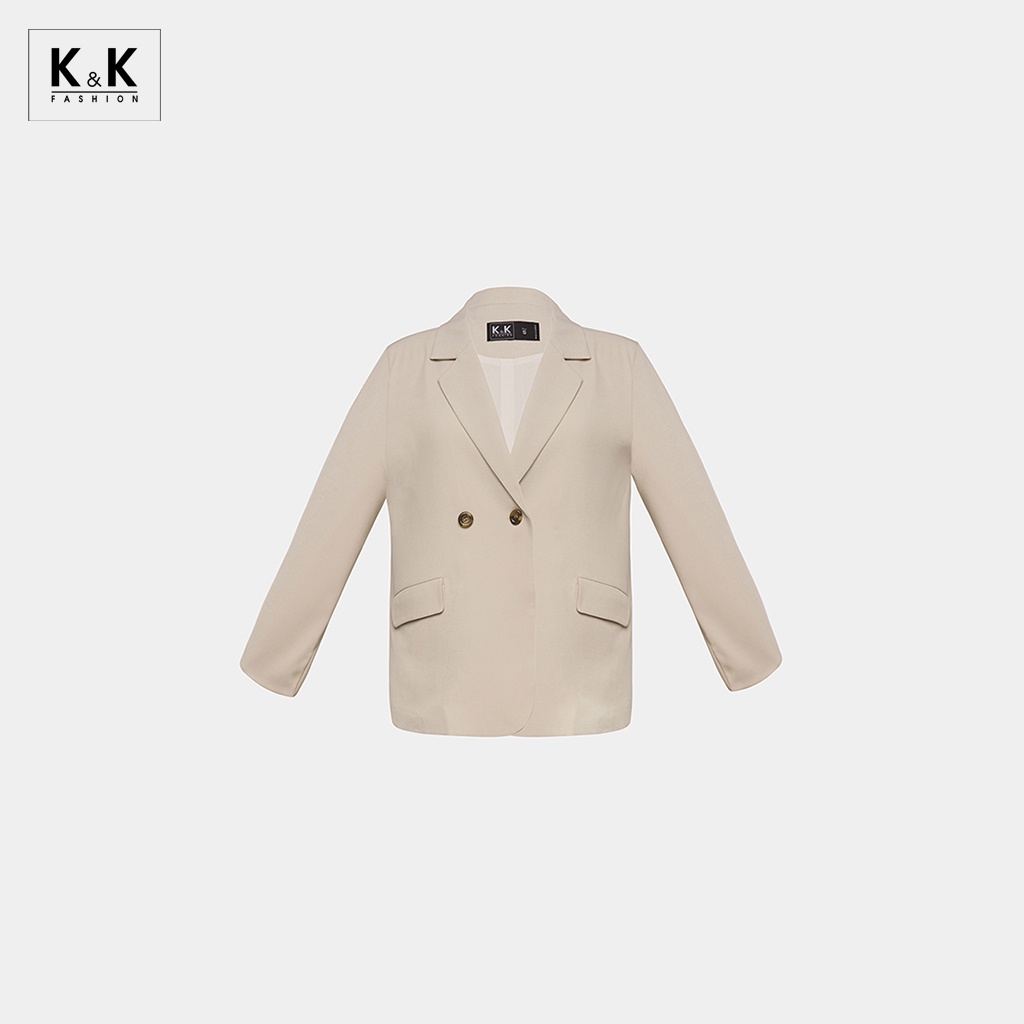 Áo Khoác Blazer 2 Túi K&amp;K Fashion AK10-30 Tay Dài Chất Liệu Cotton Hàn