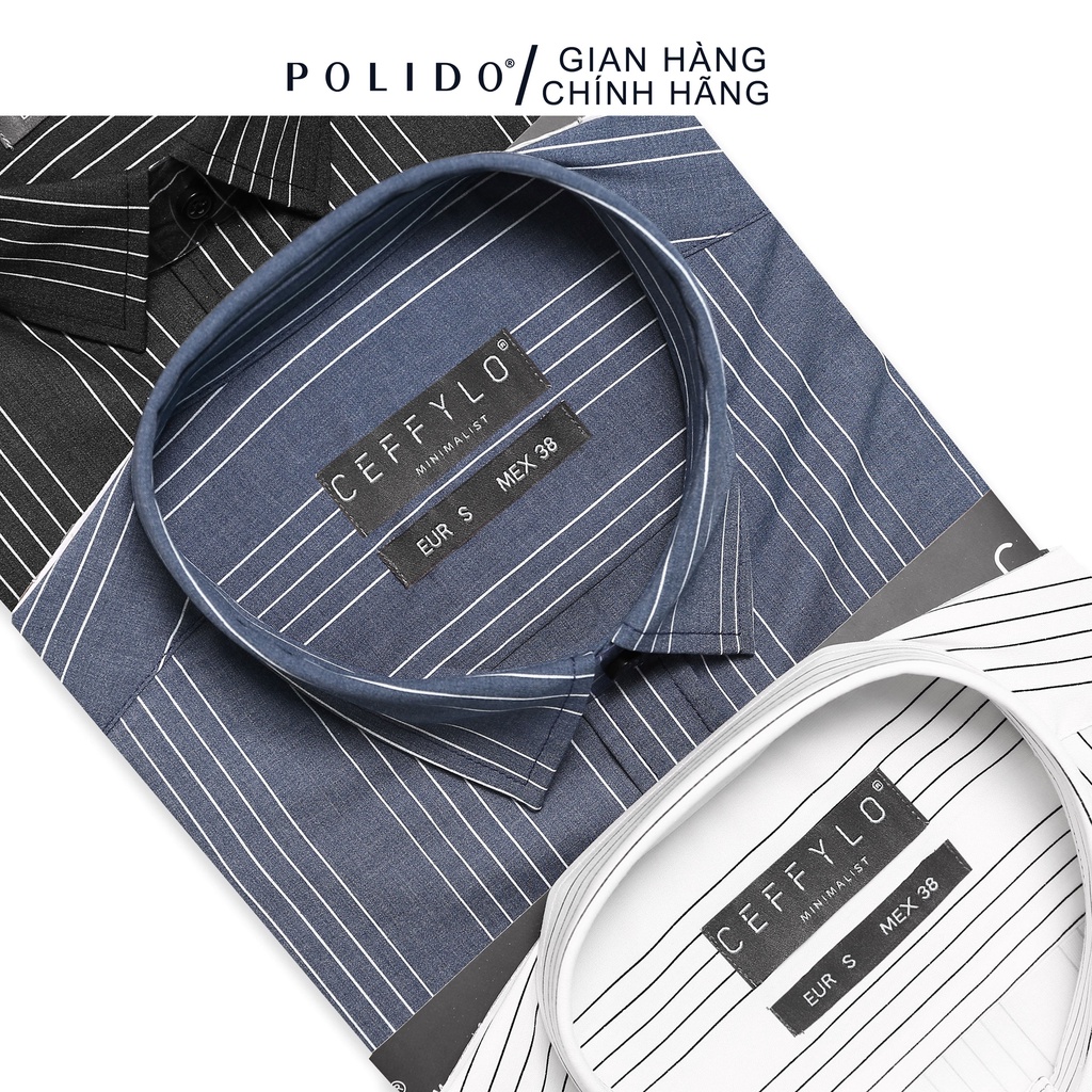 Áo Sơ Mi Nam Bamboo Kẻ Sọc CEFFYLO 2 Màu Đen Vải Sợi Tre Thoáng Mát Form Slimfit Thanh Lịch Hiện Đại. | BigBuy360 - bigbuy360.vn