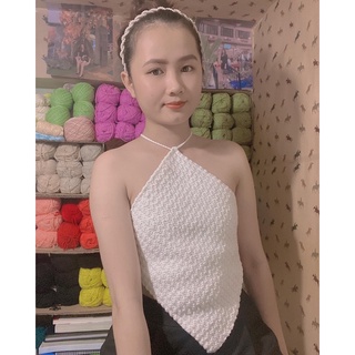 Áo yếm hở lưng crochet