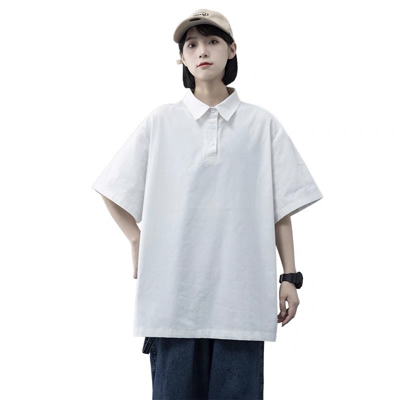 Áo thun POLO nam nữ cổ tròn vải Cotton thoáng mát, form rộng giá tốt nhất thị trường-A1