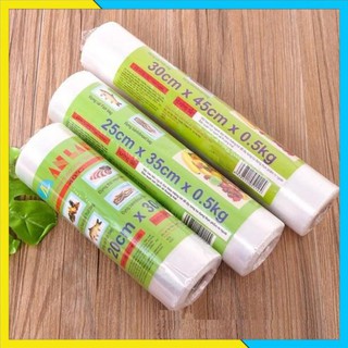 Cuộn túi nilon màng PE bọc đựng thực phẩm từ 300 túi nhiều kích cỡ bảo quản thức ăn sạch sẽ có tự hủy