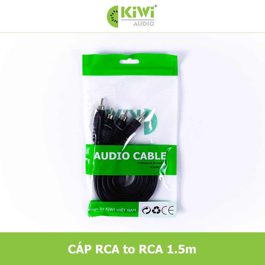 Dây audio Kiwi cao cấp 2 AV hoa sen ra 2 AV bằng đồng