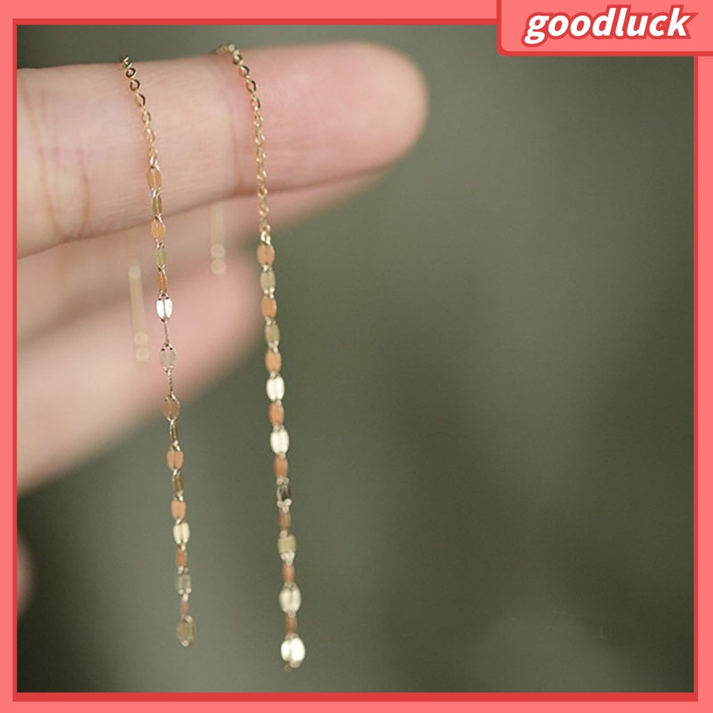 Goodluck| 1 Đôi Bông Tai Dáng Dài Phối Tua Rua Thời Trang Cho Nữ