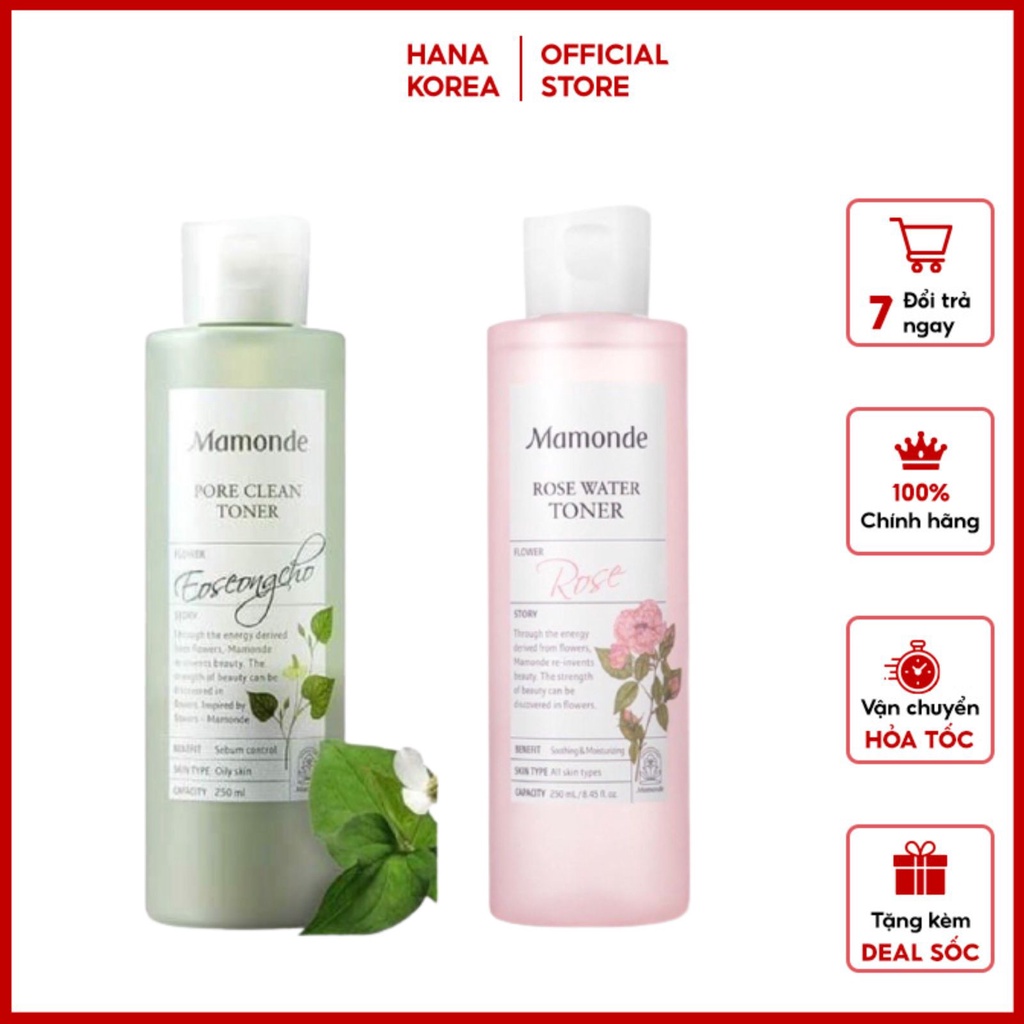 MAMONDE / NƯỚC HOA HỒNG SẠCH dầu nhờn và ngăn ngừa mụn Mamonde Pore Clean Toner 250ml