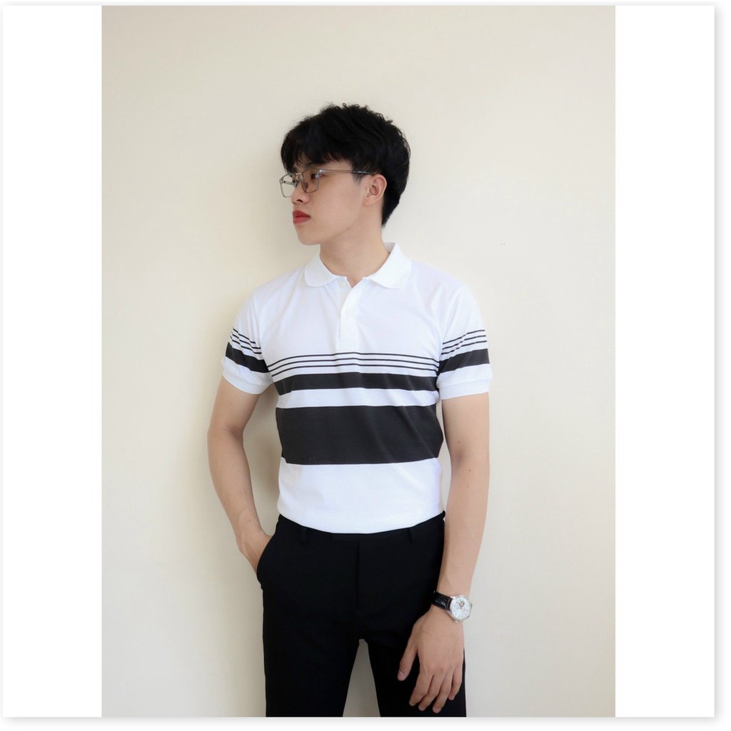 Áo thun cổ trụ ngắn tay hoạ tiết mới cho ae KME FASHION