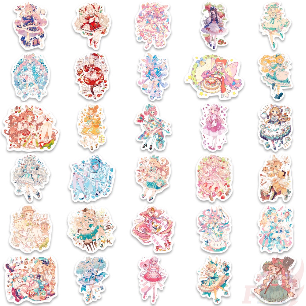 ❉ Lolita Girls Series 02 Stickers ❉ 60Pcs/Set DIY Fashion Luggage Laptop Skateboard Decals Doodle Stickers