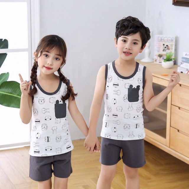 Bộ Áo Ba Lỗ vs Quần Short: Màu Sắc + In Hoạt Tiết Dễ Cưng... Cho Bé Từ 01-08 Tuổi.