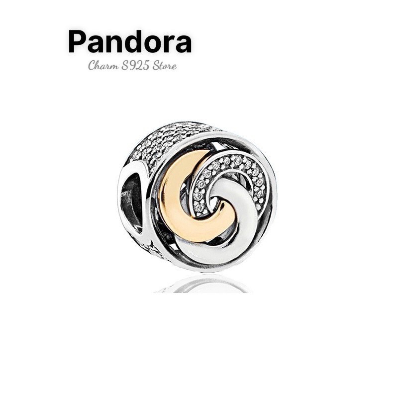 charm pan xỏ ngang phối vàng trắng bạc s925