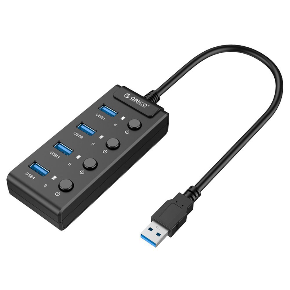 [Giá Siêu Rẻ }Bộ chia 4 Port USB 3.0 ORICO W9PH4, nút nguồn riêng. (Đen, trắng) - 4 cổng USB 3.0