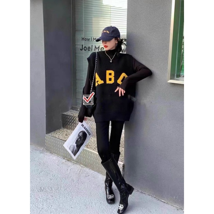 Áo  len gile nữ , kiểu dáng HQ, chữ ACB