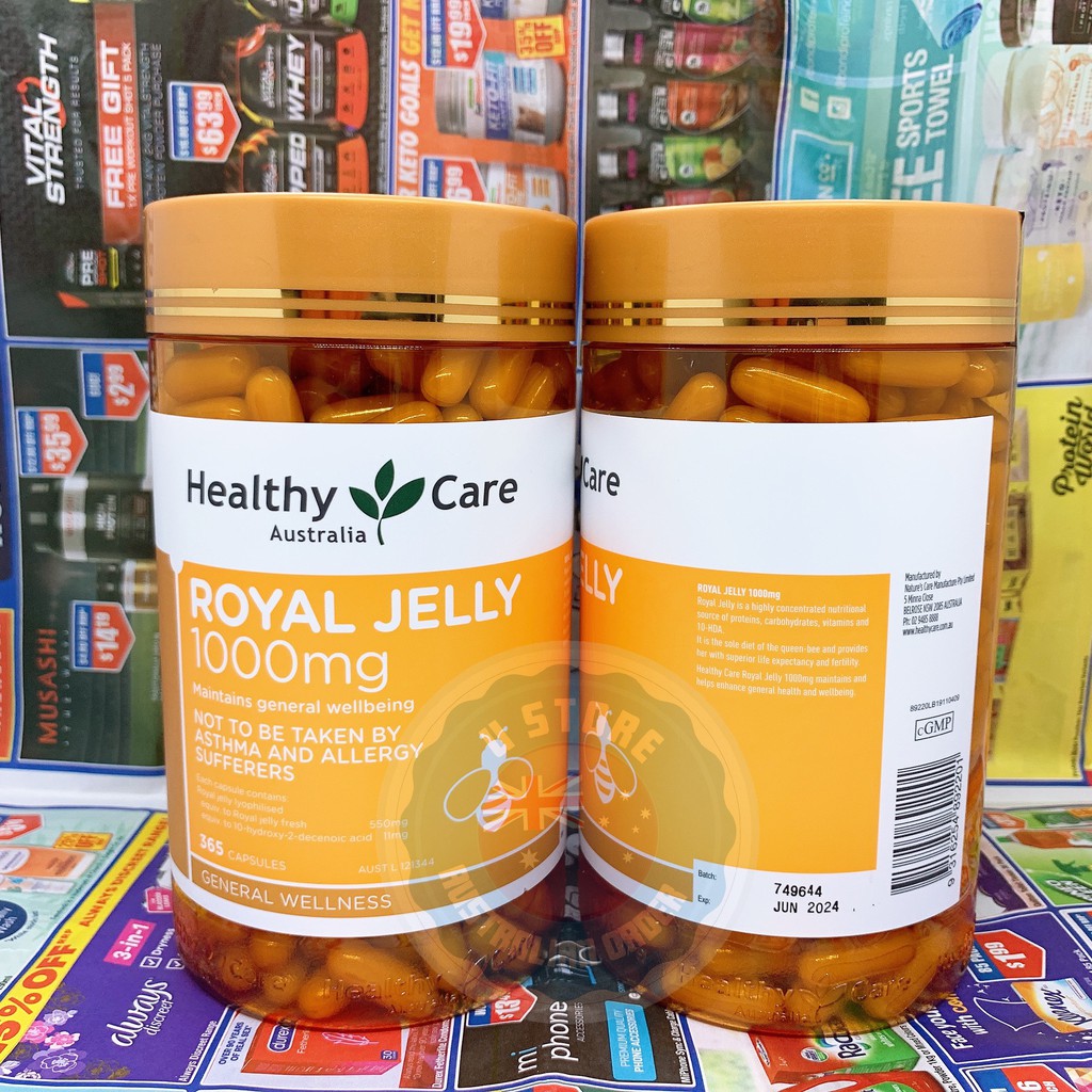 Sữa ong chúa Healthy Care của Úc 1000mg 365v