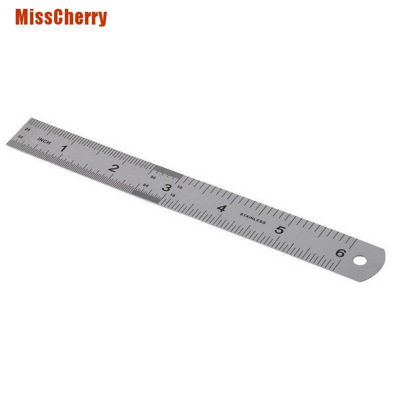 Thước đo thẳng 2 mặt bằng thép không gỉ 15cm 6 inch
