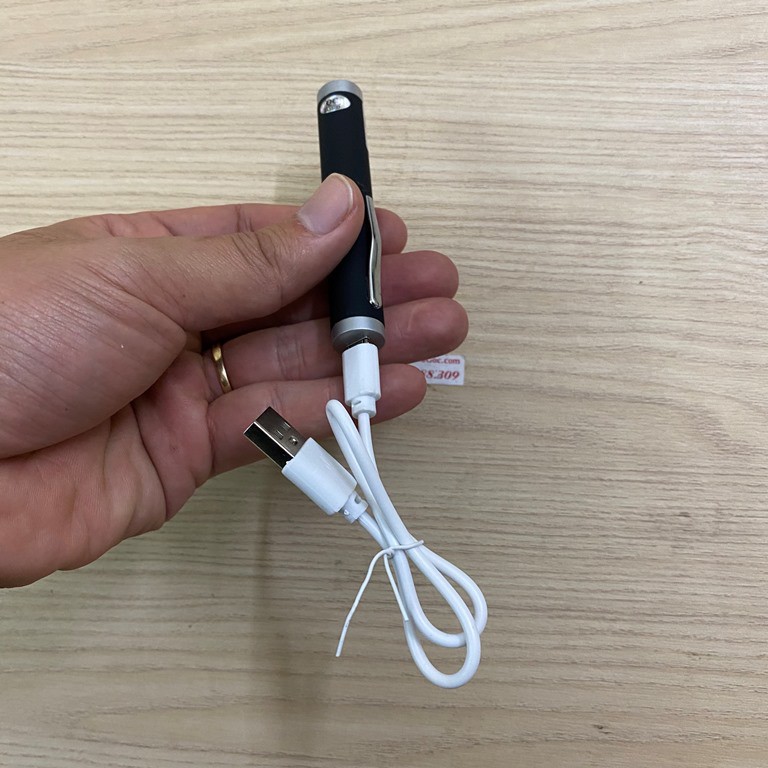 Đèn pin chiếu tia laser mini 201 tia màu tím cực đẹp và chiếu xa, sạc USB tiện dụng