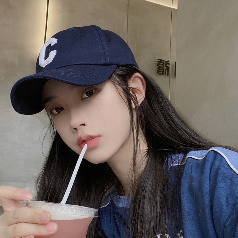 Mũ lưỡi trai thêu chữ phong cách Hàn Quốc thời trang xuân thu 2021