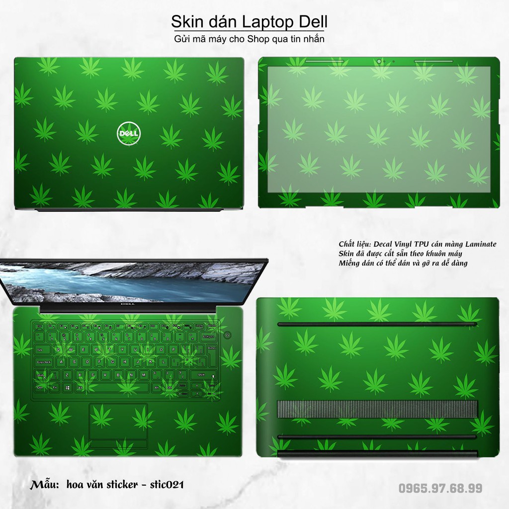 Skin dán Laptop Dell in hình Hoa văn sticker _nhiều mẫu 4 (inbox mã máy cho Shop)