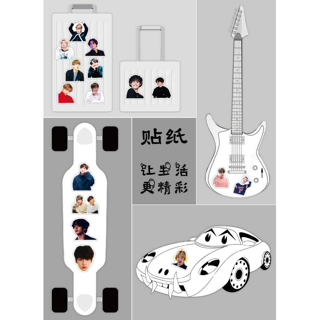 Bộ 50 hình dán chống thấm nước hình BTS