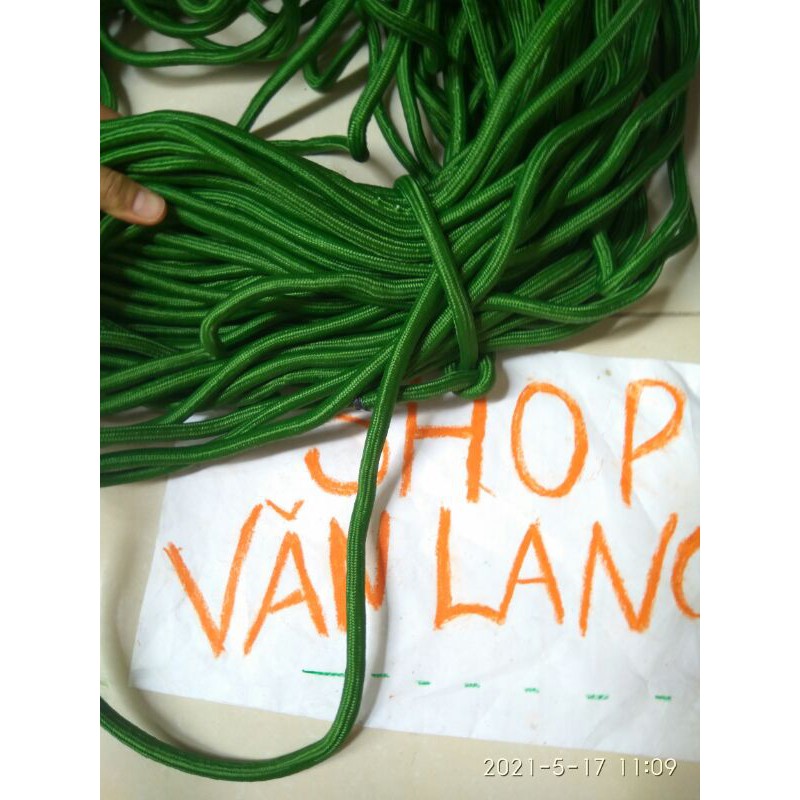 Dây dù tròn màu xanh buộc hàng đường kính 1cm