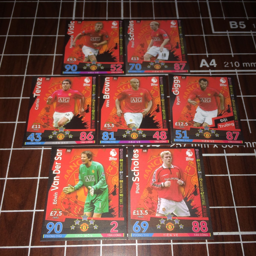 Bộ sưu tập thẻ Match Attax Big Six Ngoại hạng Anh kích thước POCA Việt Nam
