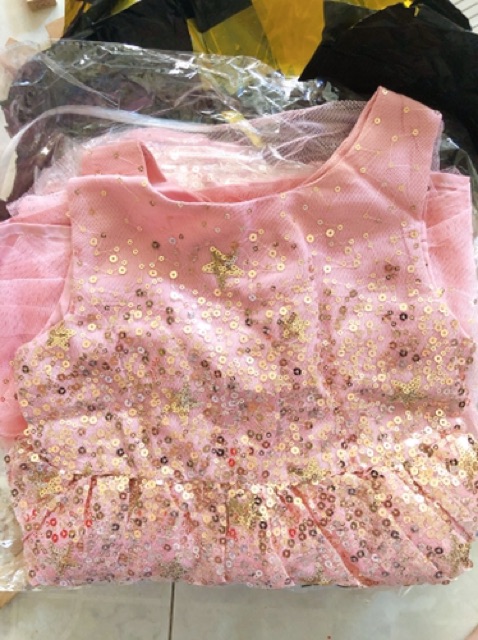 Váy đầm công chúa xuất dư HM bé gái đính sequin lấp lánh