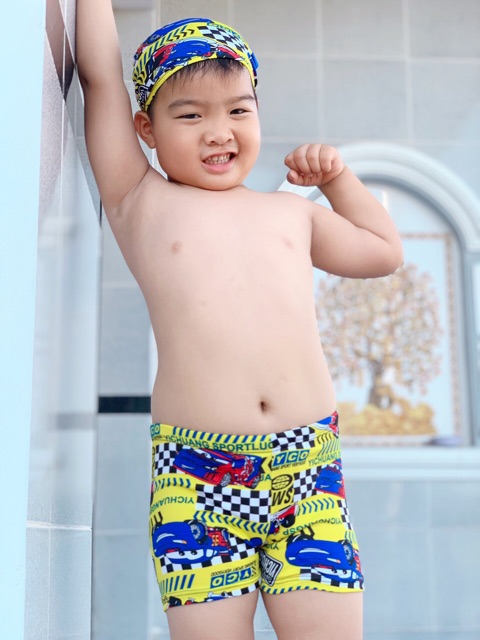 Quần bơi bé trai kèm nón (15-25kg) _Ku Kull shop