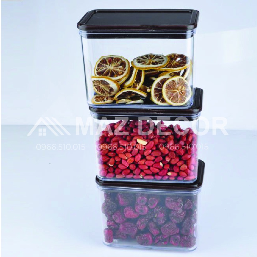 Giá sỉ tại xưởng Hộp nhựa meka trong nút gài silicon giữ mùi kín đựng cafe cà phê bột hạt nguyên liệu pha chế nấu nướng