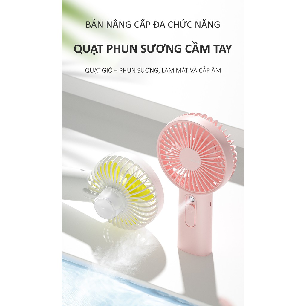 Quạt mini cầm tay phun sương tích điện Jisulife F9 Hot 2020, quạt phun sương 2IN1, lực gió siêu mạnh, tạo đổ ẩm cho da | BigBuy360 - bigbuy360.vn