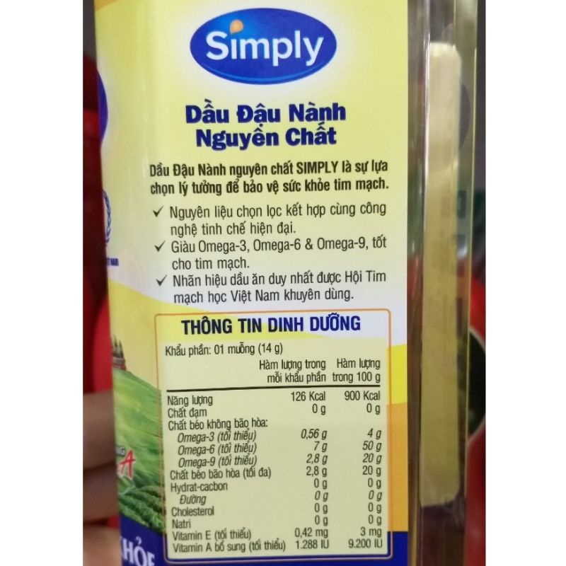 Dầu đậu nành Simply 1L