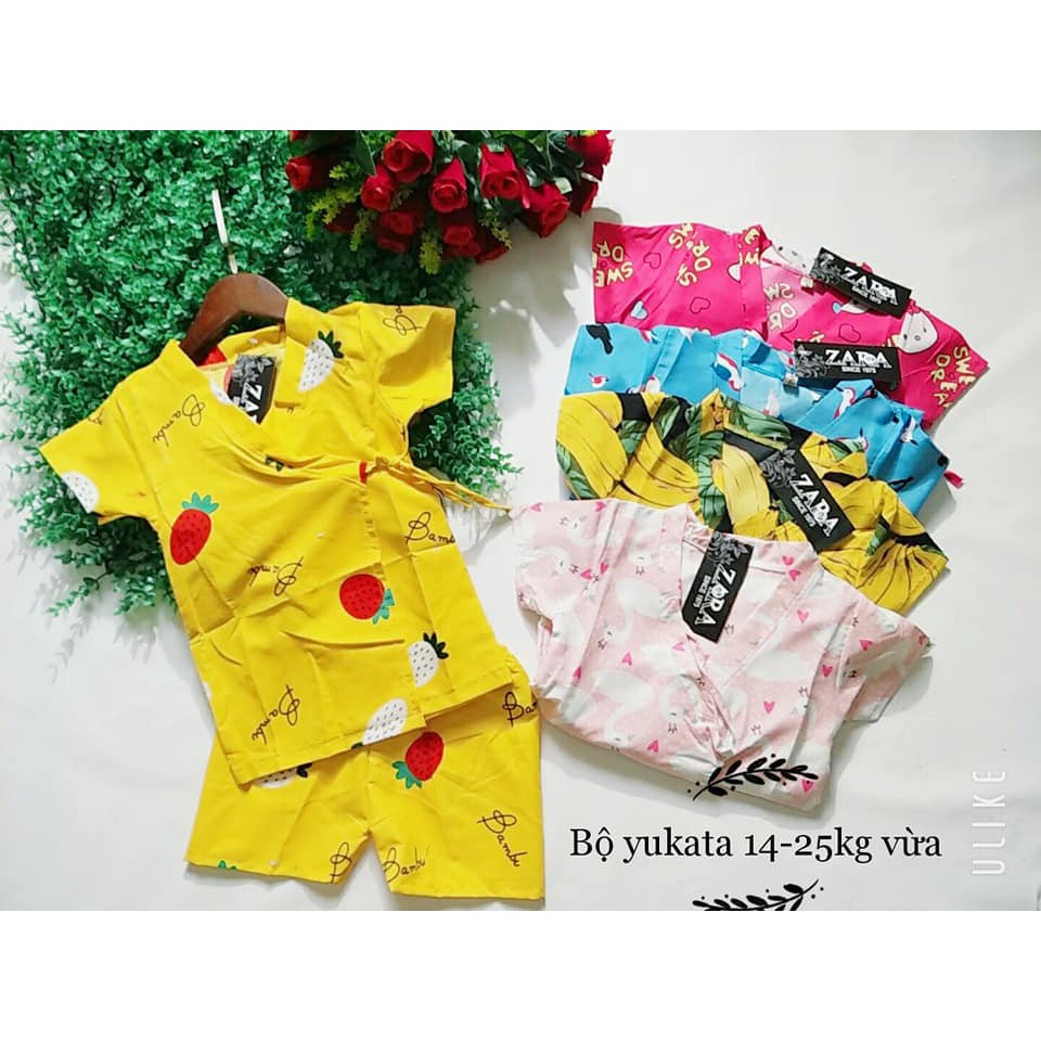 Bộ yukata lụa 3D cho bé (8-24kg)