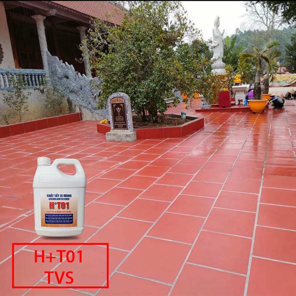 Chất tẩy xi măng HT01  ,tẩy trắng ron gạch,Tẩy mốc xi măng trên gạch và đá, tặng ngay  pad chà