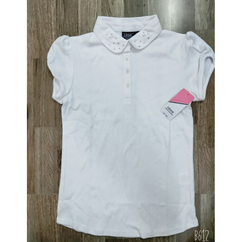 Áo polo bé gái màu trắng