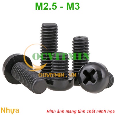 Ốc Nhựa Đầu Tròn M2.5 M3