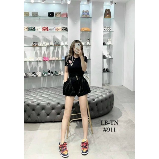 Quần sóc bom da nhung mềm túi ngang đẹp tuyệt