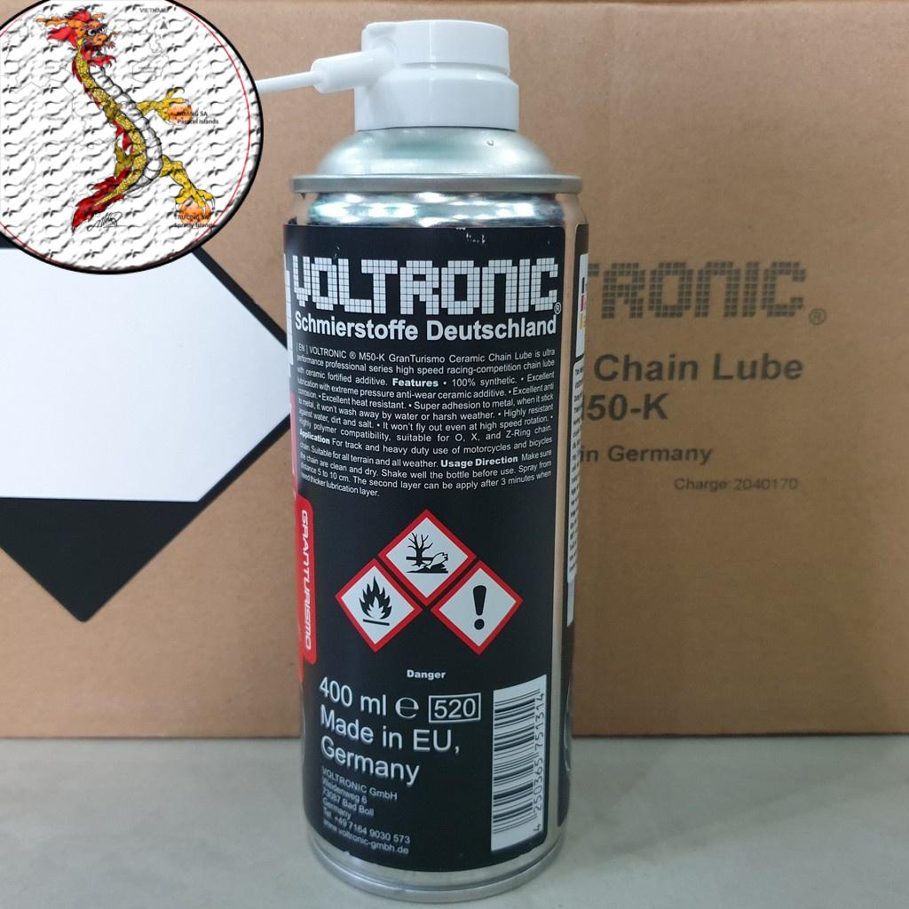 Dưỡng Sên Voltronic M50-K/IX50 Ceramic Chain Lube, chai xịt dưỡng sên M50 bôi trơn sên xích xe máy xin sò