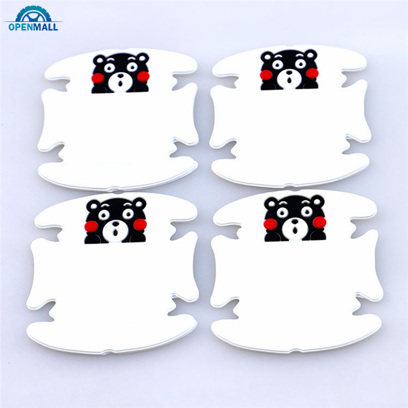 Set 4 Miếng Dán Trang Trí Tay Nắm Cửa Xe Ô Tô Hình Hoạt Hình Đáng Yêu