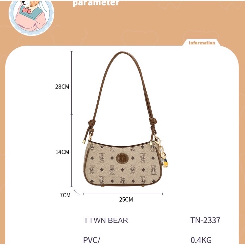 TÚI XÁCH ĐEO CHÉO GẤU TTWN BEAR THÁI LAN